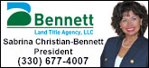 Bennett Land Title Agency LLC Sponsorship Banner